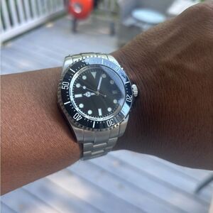 🕰️ Tandorio 43mm Men’s Watch | NH35A Movement | Sterile Dial | Silver & Black